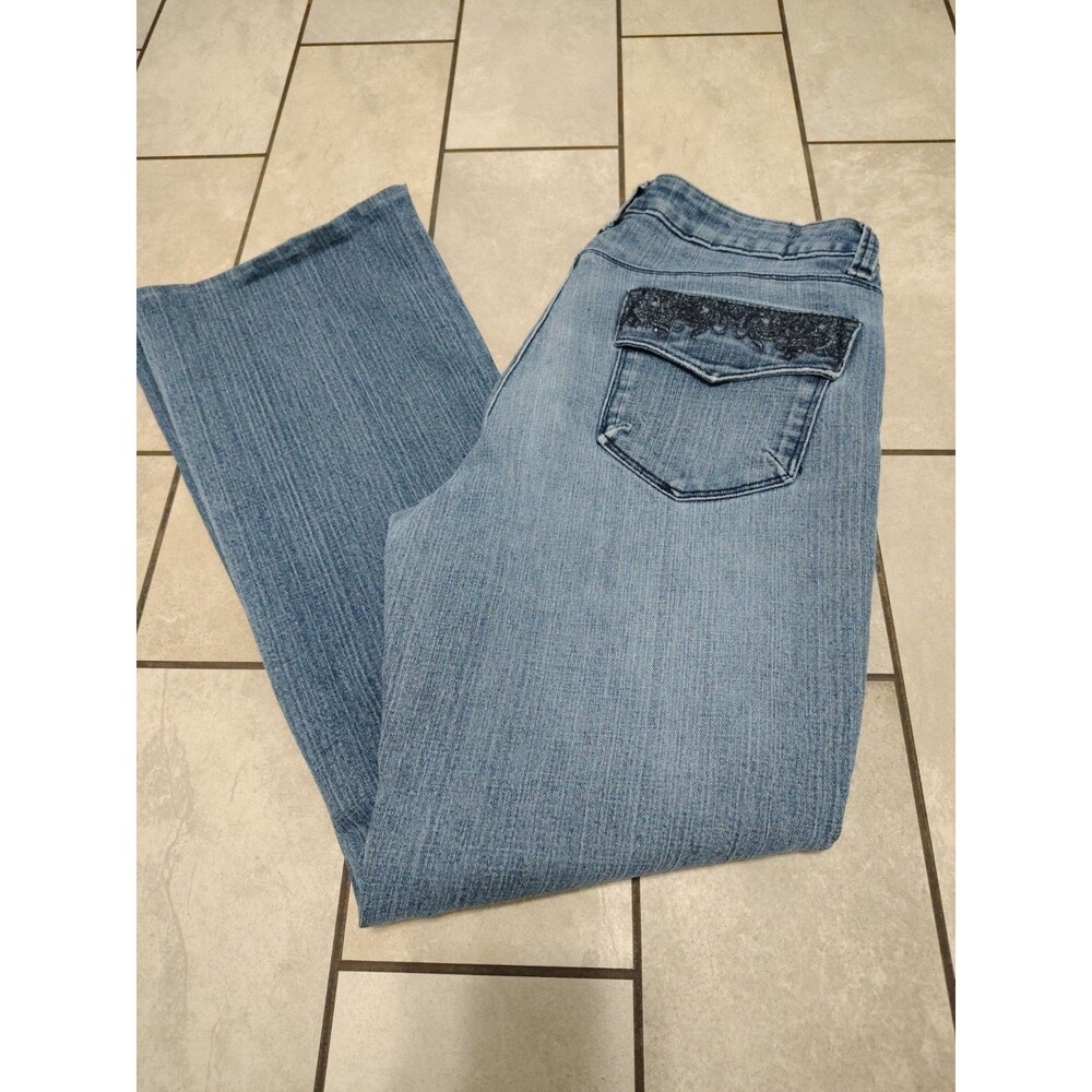 SASSON Ooh La La Bootcut Boogie Jeans Women's Size 8 Blue 5 Pocket Embroidered